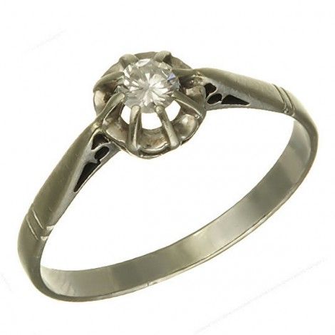 inel solitaire, edwardian. diamant & aur alb 18k. Marea Britanie